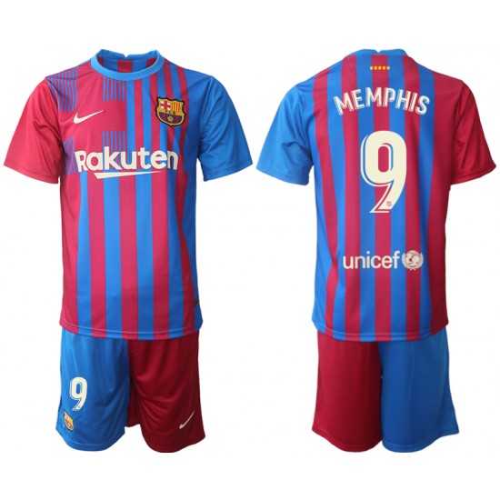 Nogometni Dresovi FC Barcelona Memphis Depay 9 Dječji Domaći dres 2021-2022 Kratkih Rukava