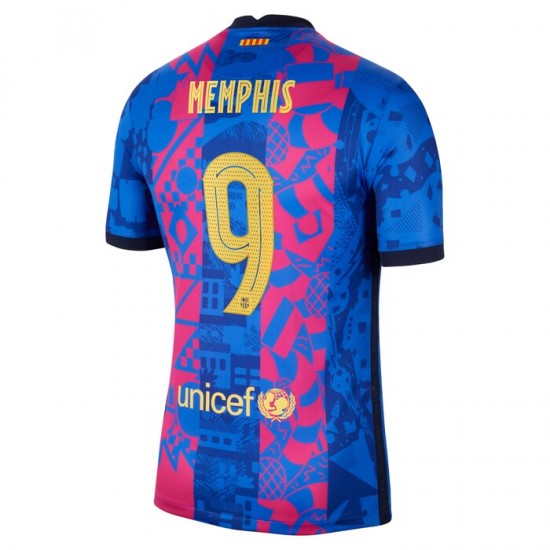 Nogometni Dresovi FC Barcelona Memphis Depay 9 Treći dres 2021-2022 Kratkih Rukava