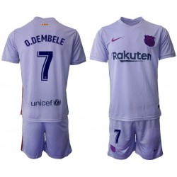 Nogometni Dresovi FC Barcelona O.Dembele 7 Dječji Gostujući dres 2021-2022 Dugi Rukav