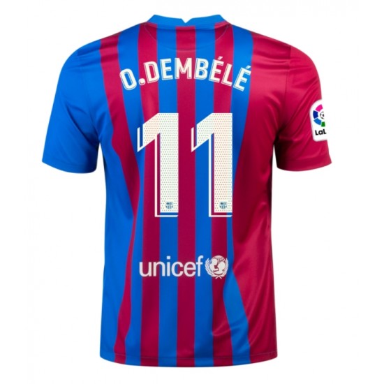 Nogometni Dresovi FC Barcelona Ousmane Dembele 11 Domaći dres 2021-2022 Kratkih Rukava