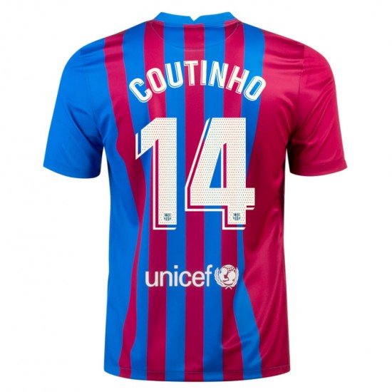 Nogometni Dresovi FC Barcelona Philippe Coutinho 14 Domaći dres 2021-2022 Kratkih Rukava