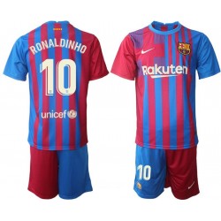 Nogometni Dresovi FC Barcelona Ronaldinho 10 Dječji Domaći dres 2021-2022 Kratkih Rukava
