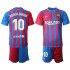 Nogometni Dresovi FC Barcelona Ronaldinho 10 Dječji Domaći dres 2021-2022 Kratkih Rukava