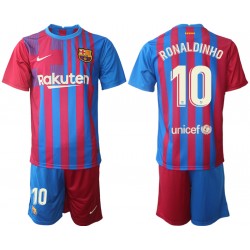 Nogometni Dresovi FC Barcelona Ronaldinho 10 Dječji Domaći dres 2021-2022 Kratkih Rukava