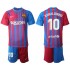 Nogometni Dresovi FC Barcelona Ronaldinho 10 Dječji Domaći dres 2021-2022 Kratkih Rukava
