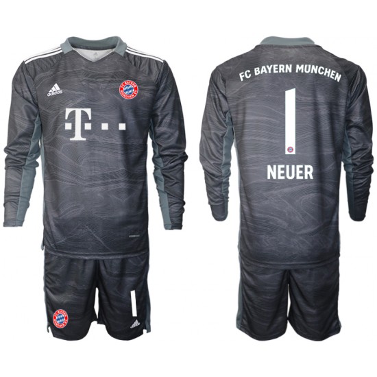 Nogometni Dresovi FC Bayern München Manuel Neuer 1 Vratar Dječji Gostujući dres 2021-2022 Dugi Rukav