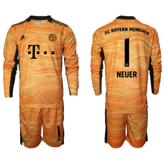 Nogometni Dresovi FC Bayern München Manuel Neuer 1 Vratar Dječji Domaći dres 2021-2022 Dugi Rukav