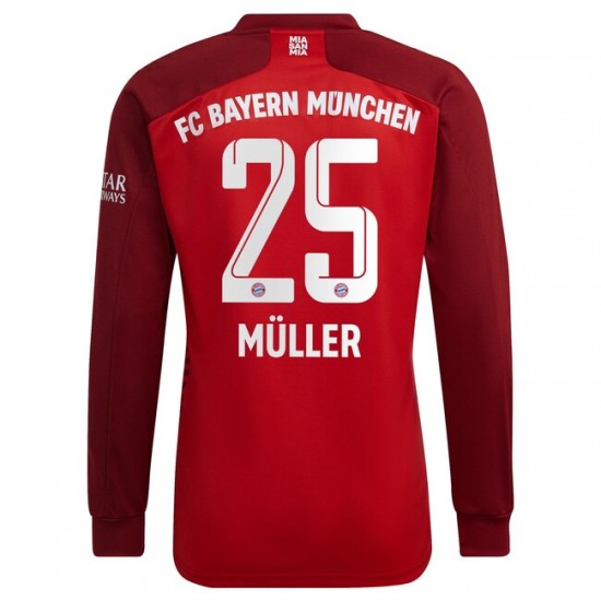 Nogometni Dresovi FC Bayern München Thomas Muller 25 Domaći dres 2021-2022 Dugi Rukav