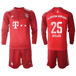 Nogometni Dresovi FC Bayern München Thomas Muller 25 Dječji Domaći dres 2021-2022 Dugi Rukav