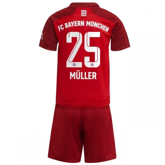 Nogometni Dresovi FC Bayern München Thomas Muller 25 Dječji Domaći dres 2021-2022 Kratkih Rukava