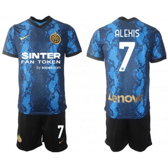 Nogometni Dresovi Inter Milan Alexis Sanchez 7 Dječji Domaći dres 2021-2022 Kratkih Rukava
