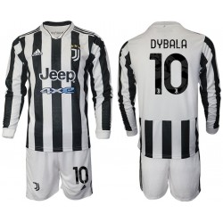 Nogometni Dresovi Juventus Dybala 10 Dječji Domaći dres 2021-2022 Dugi Rukav