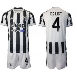 Nogometni Dresovi Juventus Matthijs de Ligt 4 Dječji Domaći dres 2021-2022 Kratkih Rukava