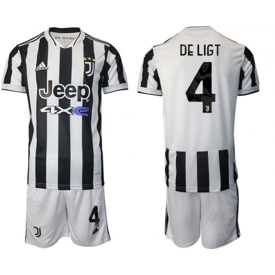 Nogometni Dresovi Juventus Matthijs de Ligt 4 Dječji Domaći dres 2021-2022 Kratkih Rukava