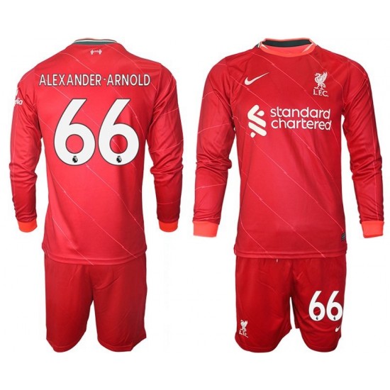 Nogometni Dresovi Liverpool Alexander-Arnold 66 Dječji Domaći dres 2021-2022 Dugi Rukav