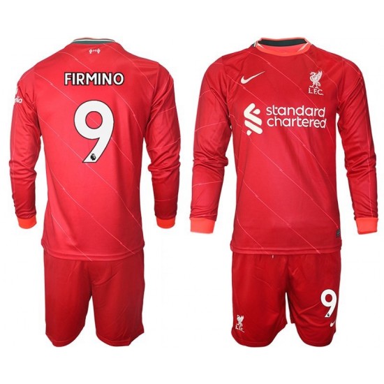 Nogometni Dresovi Liverpool FIRMINO 9 Dječji Domaći dres 2021-2022 Dugi Rukav