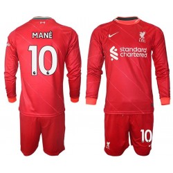 Nogometni Dresovi Liverpool Mane 10 Dječji Domaći dres 2021-2022 Dugi Rukav