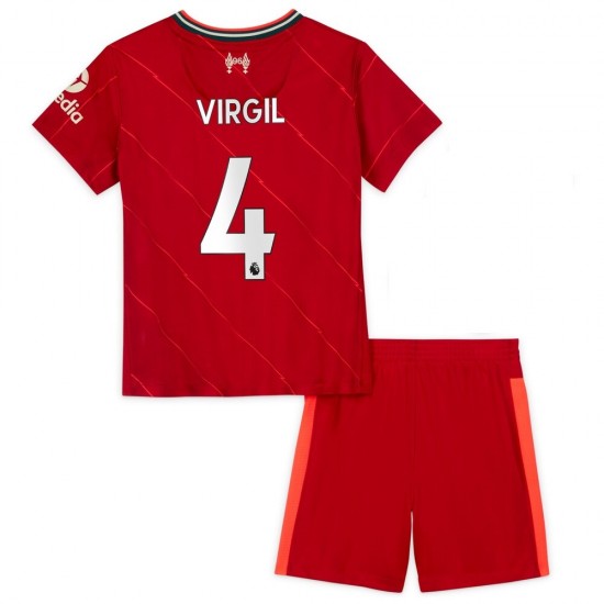 Nogometni Dresovi Liverpool Virgil van Dijk 4 Dječji Domaći dres 2021-2022 Kratkih Rukava