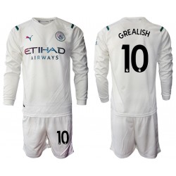 Nogometni Dresovi Manchester City Jack Grealish 10 Dječji Gostujući dres 2021-2022 Dugi Rukav