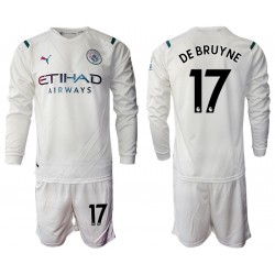 Nogometni Dresovi Manchester City Kevin De Bruyne 17 Dječji Gostujući dres 2021-2022 Dugi Rukav