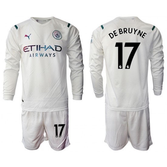 Nogometni Dresovi Manchester City Kevin De Bruyne 17 Dječji Gostujući dres 2021-2022 Dugi Rukav