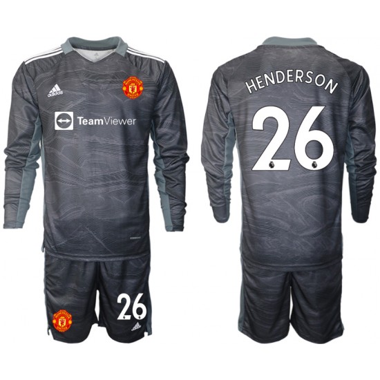 Nogometni Dresovi Manchester United Dean Henderson 26 Vratar Dječji Gostujući dres 2021-2022 Dugi Rukav