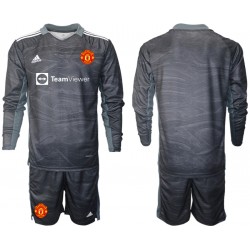 Nogometni Dresovi Manchester United Vratar Dječji Gostujući dres 2021-2022 Dugi Rukav