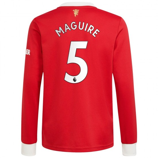 Nogometni Dresovi Manchester United Harry Maguire 5 Domaći dres 2021-2022 Dugi Rukav