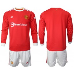 Nogometni Dresovi Manchester United Dječji Domaći dres 2021-2022 Dugi Rukav
