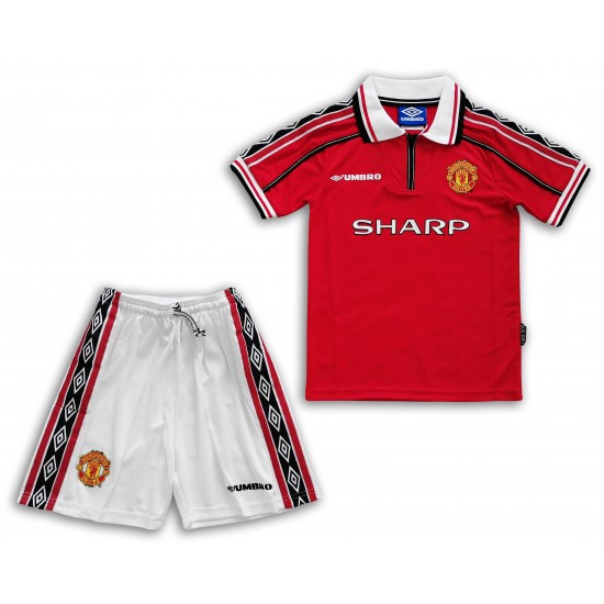 Nogometni Dresovi Manchester United Retro Dječji Domaći dres 1998-1999 Kratkih Rukava