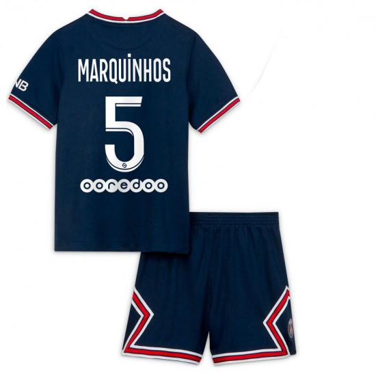 Nogometni Dresovi Paris Saint-Germain Marquinhos 5 Dječji Domaći dres 2021-2022 Kratkih Rukava