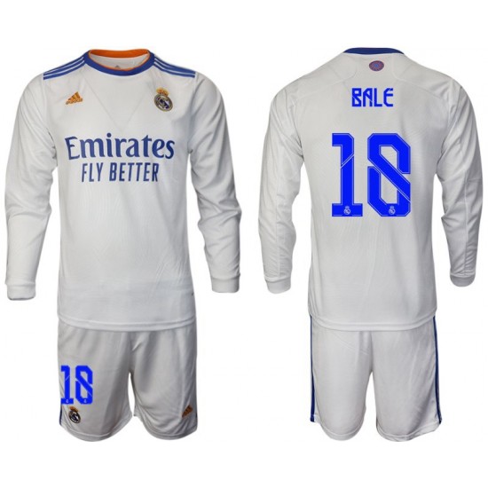 Nogometni Dresovi Real Madrid Bale 18 Dječji Domaći dres 2021-2022 Dugi Rukav