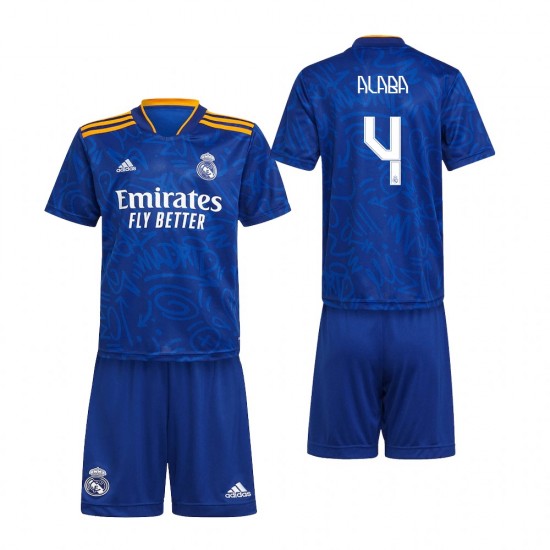 Nogometni Dresovi Real Madrid David Alaba 4 Dječji Gostujući dres 2021-2022 Kratkih Rukava