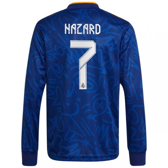 Nogometni Dresovi Real Madrid Eden Hazard 7 Gostujući dres 2021-2022 Dugi Rukav
