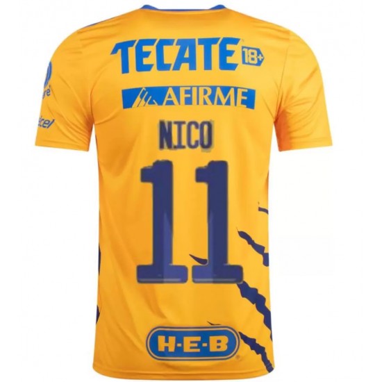 Nogometni Dresovi Tigres UANL Nico Lopez 11 Domaći dres 2021-2022 Kratkih Rukava