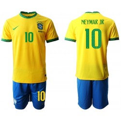 Nogometni Dresovi Brazil Neymar JR 10 Dječji Domaći dres 2020-2021 Kratkih Rukava