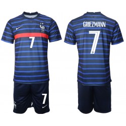 Nogometni Dresovi Francuska Antoine Griezmann 7 Dječji Domaći dres Euro 2020 Kratkih Rukava
