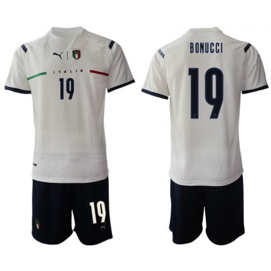 Nogometni Dresovi Italija Leonardo Bonucci 19 Dječji Gostujući dres 2021-2022 Kratkih Rukava