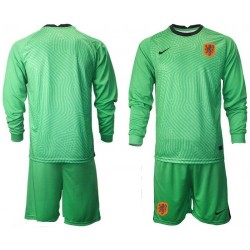 Nogometni Dresovi Nizozemska Vratar Dječji Gostujući dres Euro 2020 Dugi Rukav