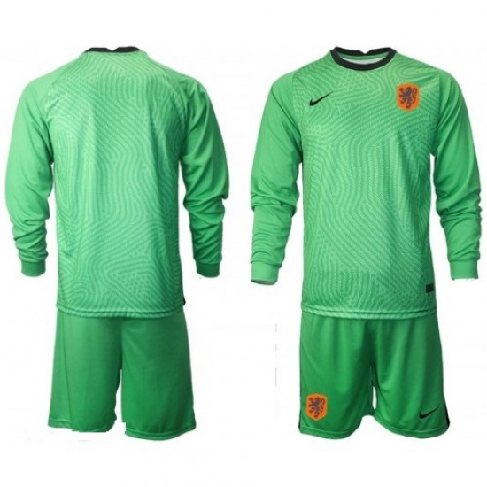 Nogometni Dresovi Nizozemska Vratar Dječji Gostujući dres Euro 2020 Dugi Rukav