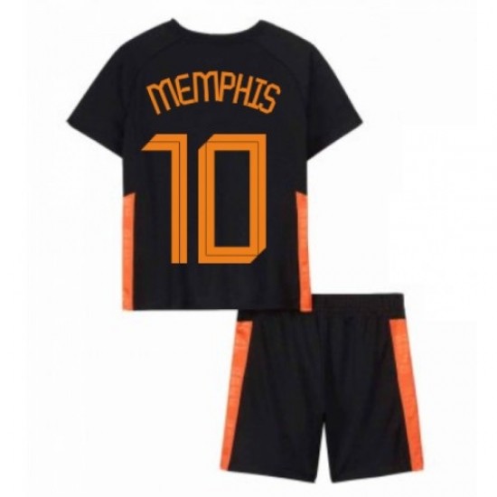 Nogometni Dresovi Nizozemska Memphis Depay 10 Dječji Gostujući dres Euro 2020 Kratkih Rukava