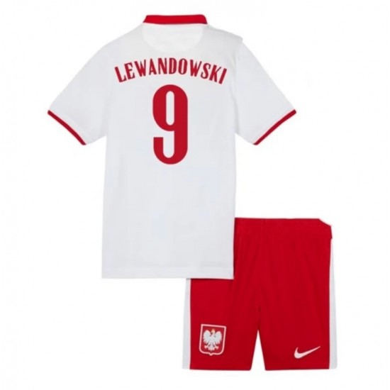 Nogometni Dresovi Poljska Robert Lewandowski 9 Dječji Domaći dres Euro 2020 Kratkih Rukava