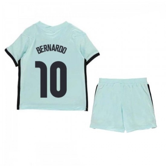 Nogometni Dresovi Portugal Bernardo Silva 10 Dječji Gostujući dres Euro 2020 Kratkih Rukava