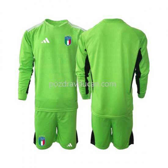 Nogometni Dresovi Italija Vratar Dječji Domaći dres 2023 Dugi Rukav