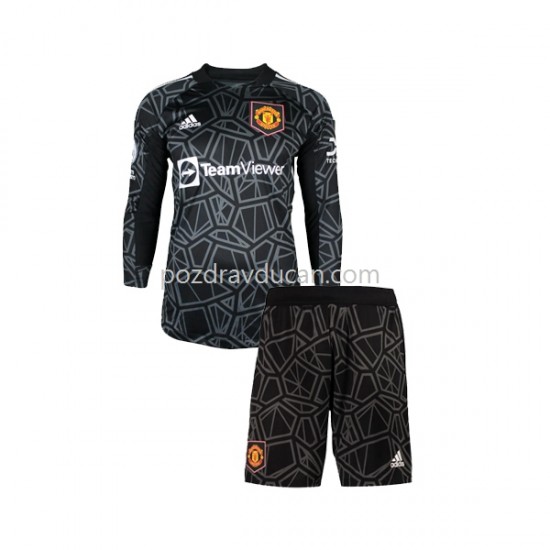Nogometni Dresovi Manchester United Vratar Dječji Gostujući dres 2022-2023 Dugi Rukav