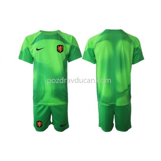 Nogometni Dresovi Nizozemska Vratar Dječji Gostujući dres World Cup 2022 Kratkih Rukava