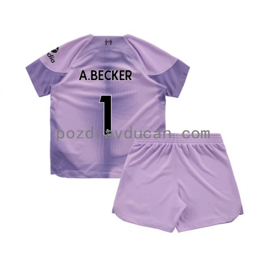 Nogometni Dresovi Liverpool Alisson Becker 1 Vratar Dječji Domaći dres 2022-2023 Kratkih Rukava