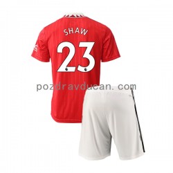 Nogometni Dresovi Manchester United Luke Shaw 23 Dječji Domaći dres 2022-2023 Kratkih Rukava