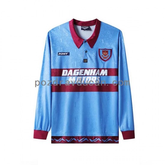 Nogometni Dresovi West Ham United Retro Muški Domaći dres 1995-1996 Dugi Rukav