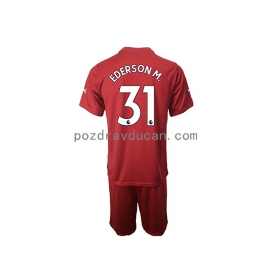 Nogometni Dresovi Manchester City Ederson M. 31 Vratar Dječji Domaći dres 2022-2023 Kratkih Rukava